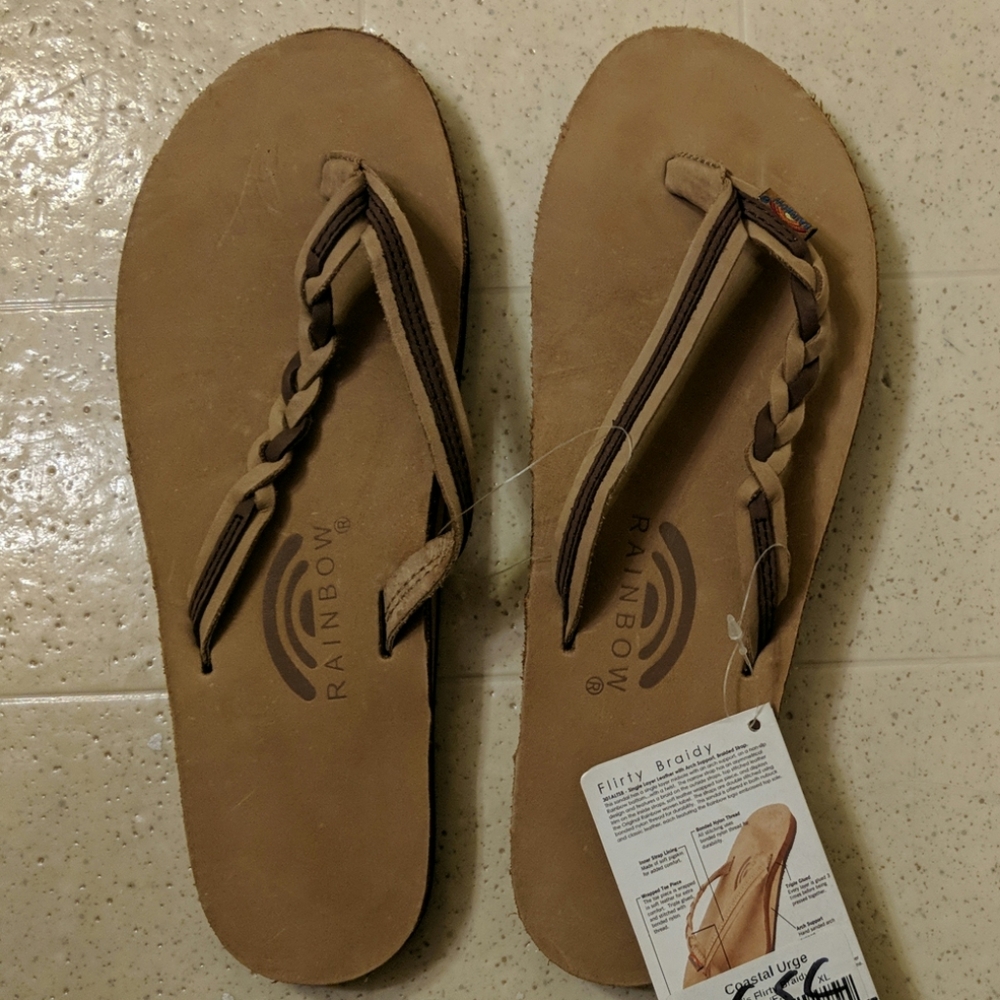 Rainbow Flirty Braidy Flip Flops